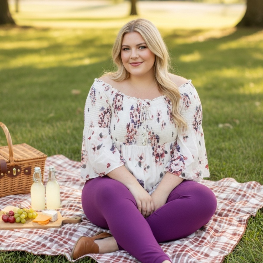 NWT Torrid Smocked Floral Off-Shoulder Challis Blouse | Size 2 (2X) - Picture 3 of 5